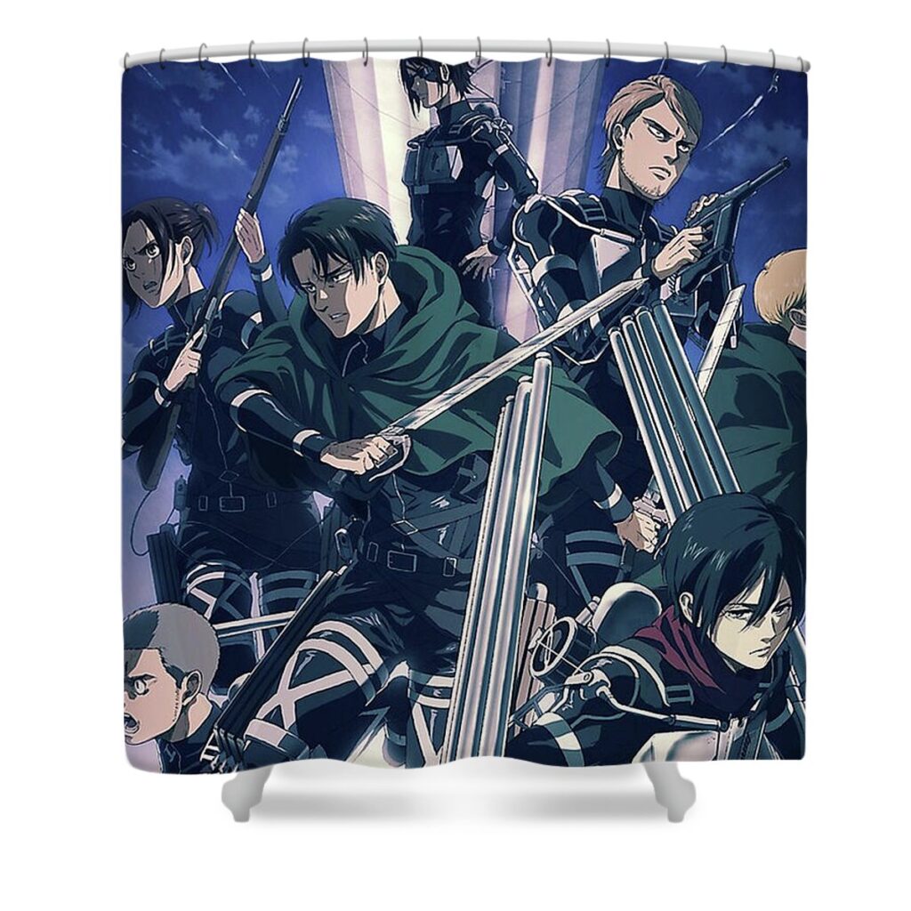 fight aot brittany satterfield - Anime Shower Curtains
