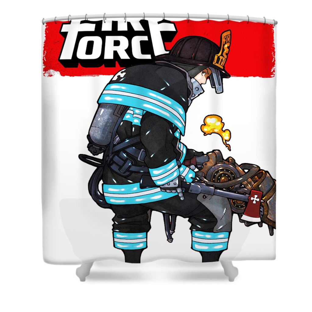fire force grandy geor transparent - Anime Shower Curtains
