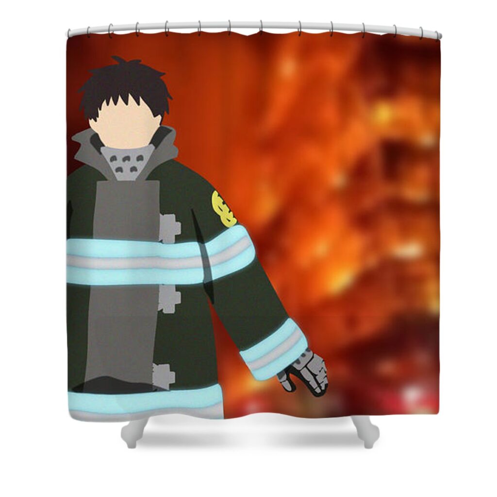 fire force shinra michael graves - Anime Shower Curtains