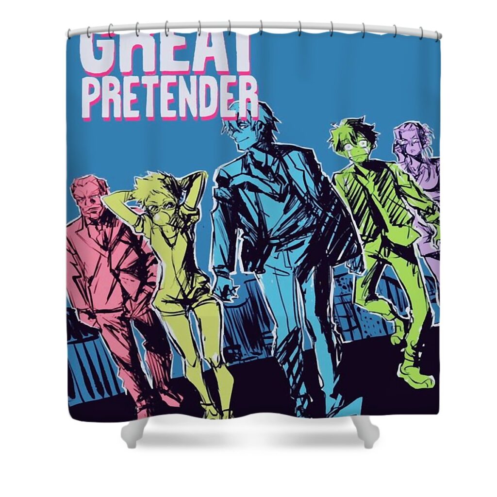 funny gift great pretender manga distressed jujutsu kaisen unisex douxie grimo transparent - Anime Shower Curtains