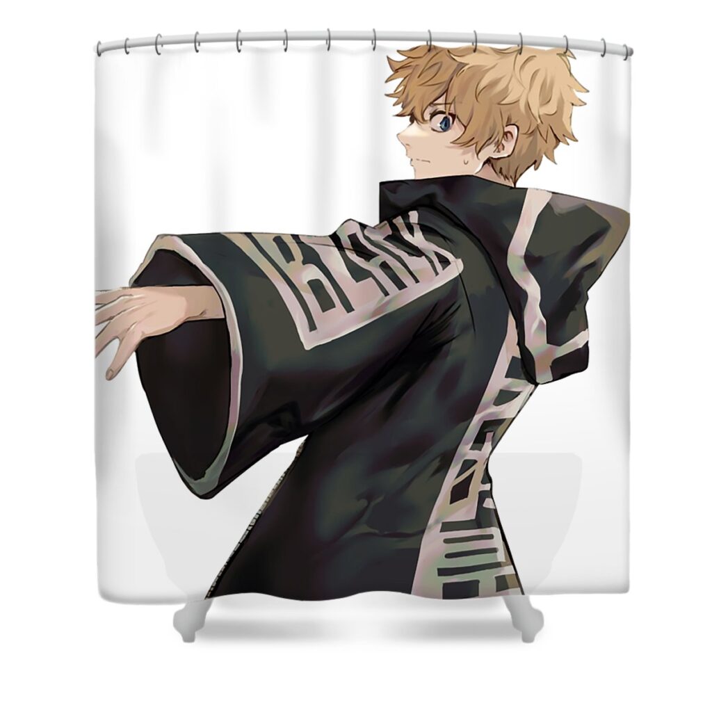 funny gifts takemichi chipi manga hanagaki cute gift mizorey tee transparent - Anime Shower Curtains