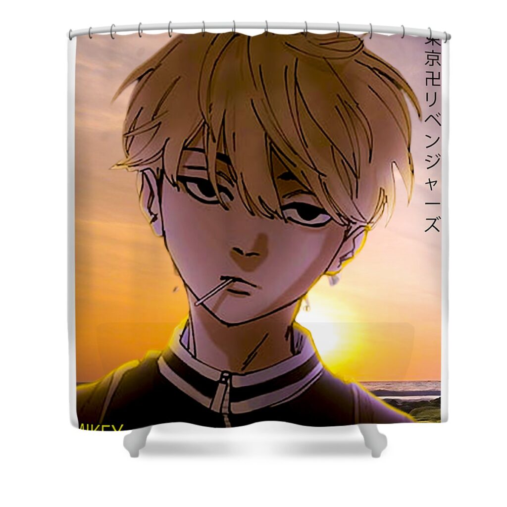 funny gifts takemichi movies hanagaki cute gift mizorey tee transparent - Anime Shower Curtains