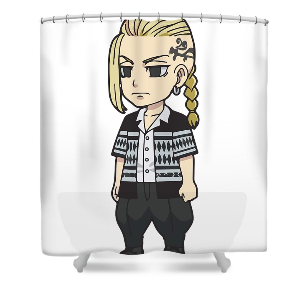 gifts for women takemichi chipi manga hanagaki graphic for fans mizorey tee transparent - Anime Shower Curtains