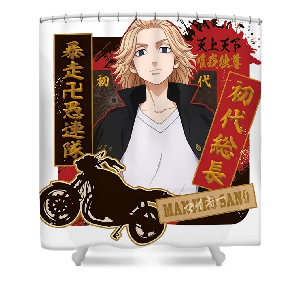 gifts idea takemichi movies hanagaki gift for birthday mizorey tee transparent - Anime Shower Curtains