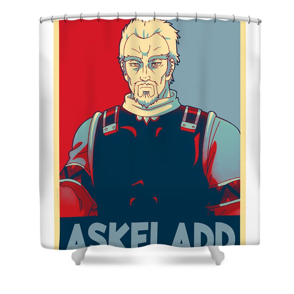 graphic askeladd vinland saga anime gifts for fans lotus leafal transparent - Anime Shower Curtains