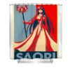 graphic saori art saint seiya characters anime manga for fans lotus leafal transparent - Anime Shower Curtains