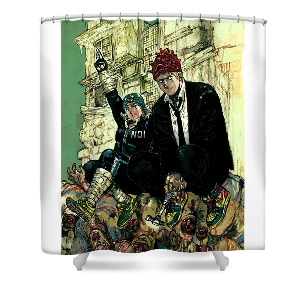 grey shin and noi lotus leafal transparent - Anime Shower Curtains