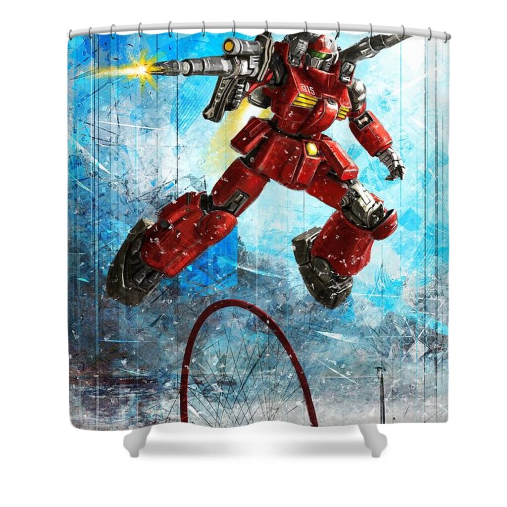 guncannon andrea gatti - Anime Shower Curtains