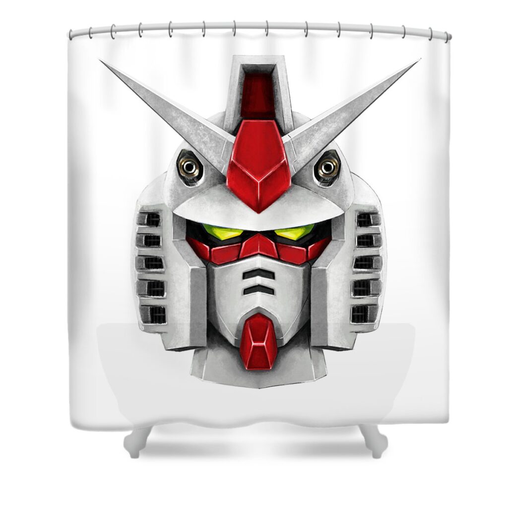 gundam andrea gatti transparent - Anime Shower Curtains