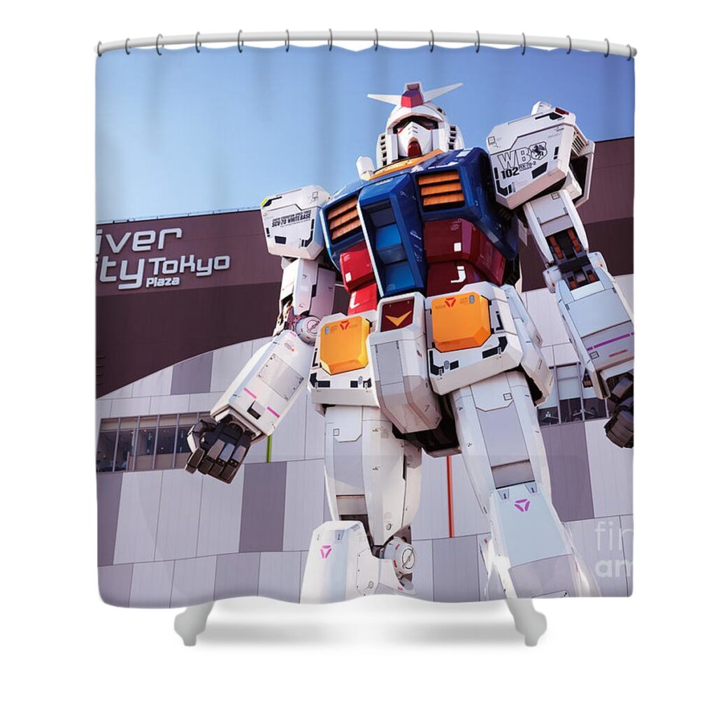 gundam giant statue in diver city tokyo japan oleksiy maksymenko - Anime Shower Curtains