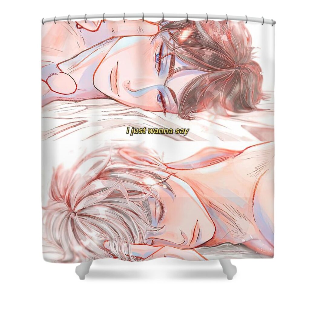 haikyuu bokuto akaashi sofia by clairo craig leanne - Anime Shower Curtains