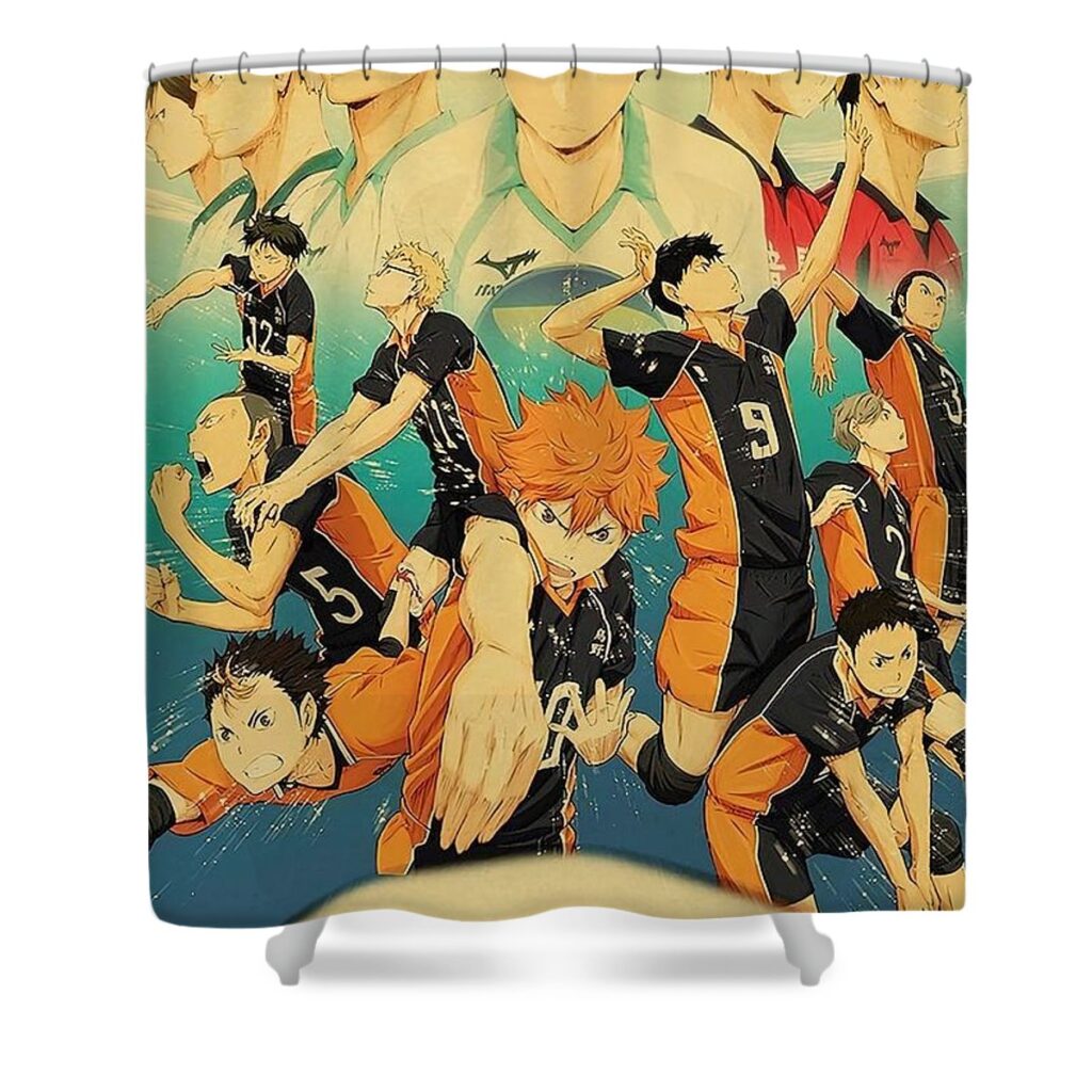 haikyuu fly high volleyball moore bruce - Anime Shower Curtains