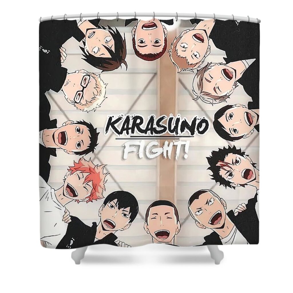 haikyuu karasuno fight jake danielle - Anime Shower Curtains
