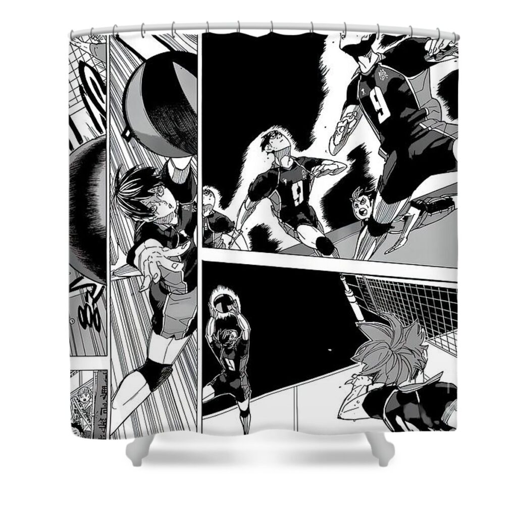 haikyuu manga panel jake danielle - Anime Shower Curtains
