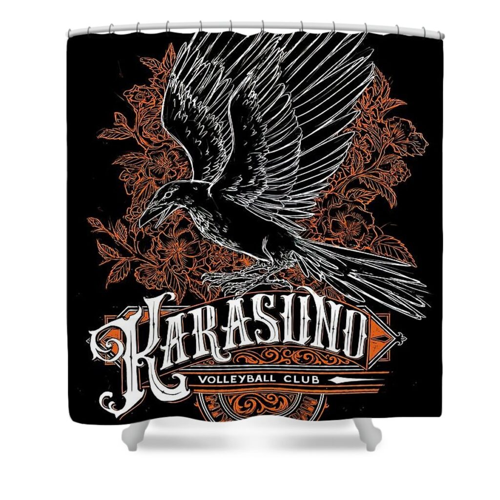 haikyuu team types karasuno black jake danielle - Anime Shower Curtains
