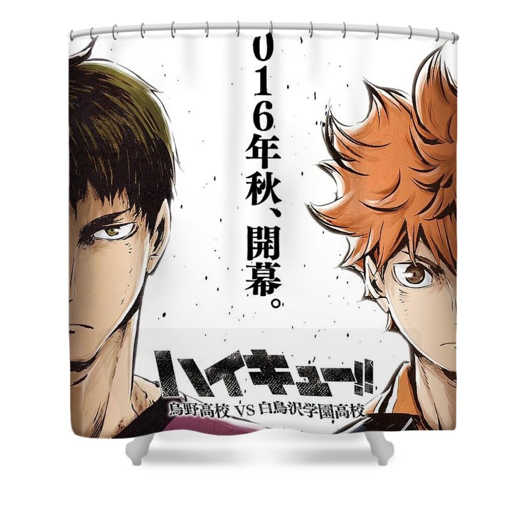 haikyuu to the top season 3 cover art jake danielle - Anime Shower Curtains