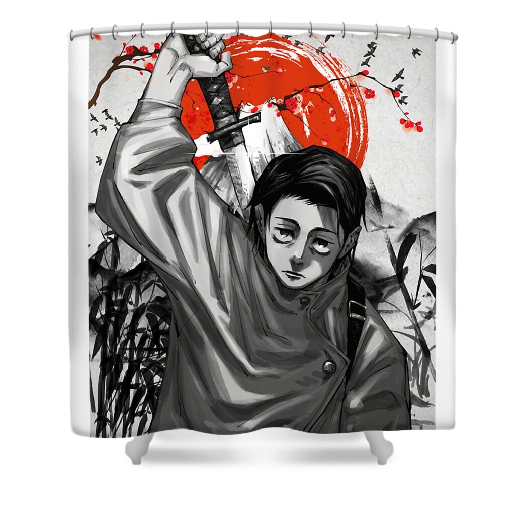 hardship cursed old friend character yuta okkotsu retro zery bart transparent - Anime Shower Curtains