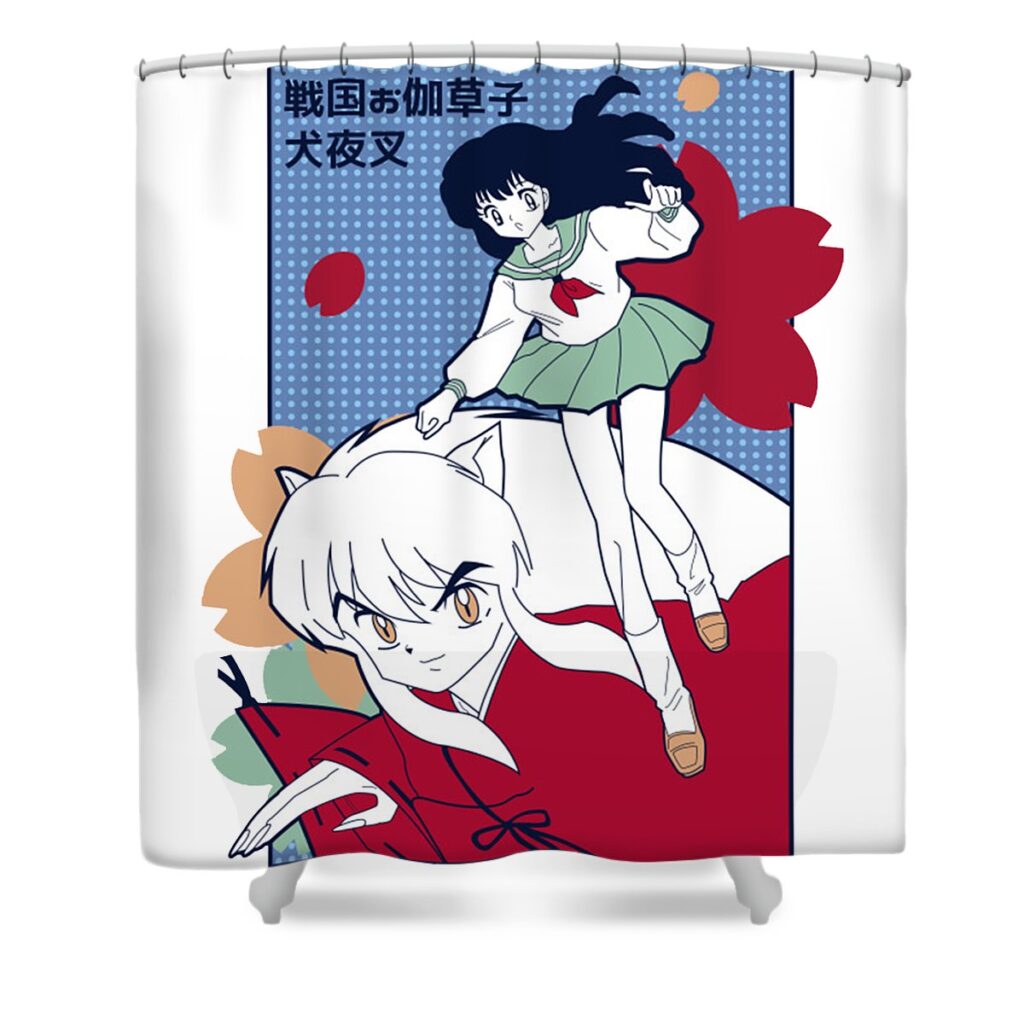 inuyasha flowers noel k landry transparent - Anime Shower Curtains