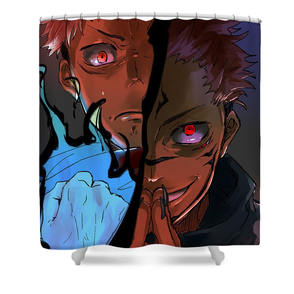itadori and sukuna nervasca - Anime Shower Curtains