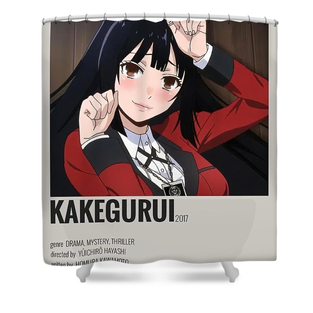 kakegurui minimalist poster miller martin - Anime Shower Curtains