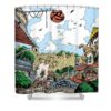 konoha village diana oneil - Anime Shower Curtains