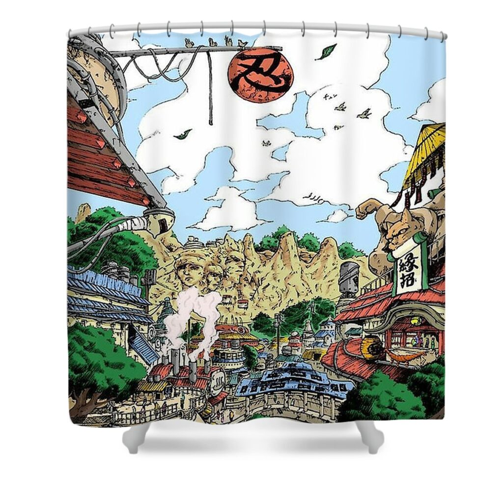 konoha village diana oneil - Anime Shower Curtains