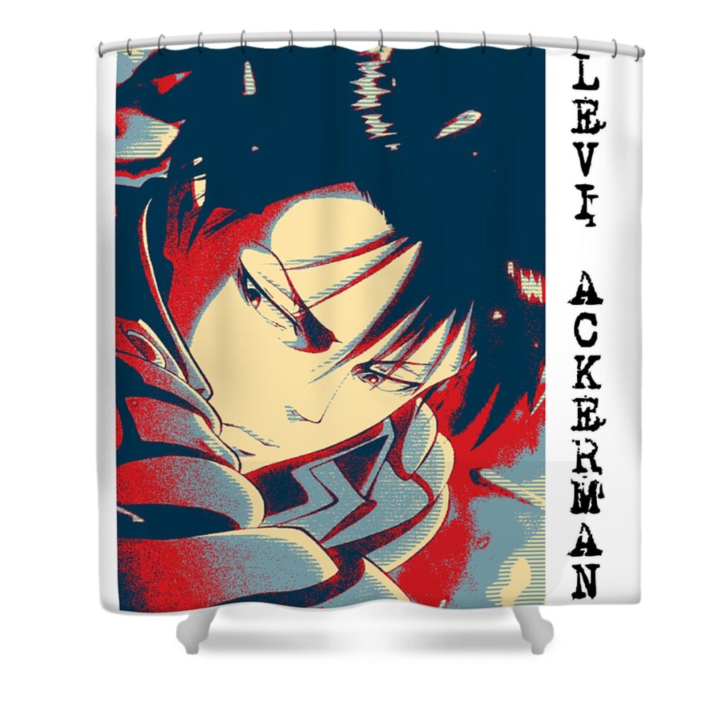 levi ackerman from attack in titan elizabeth c henry transparent - Anime Shower Curtains