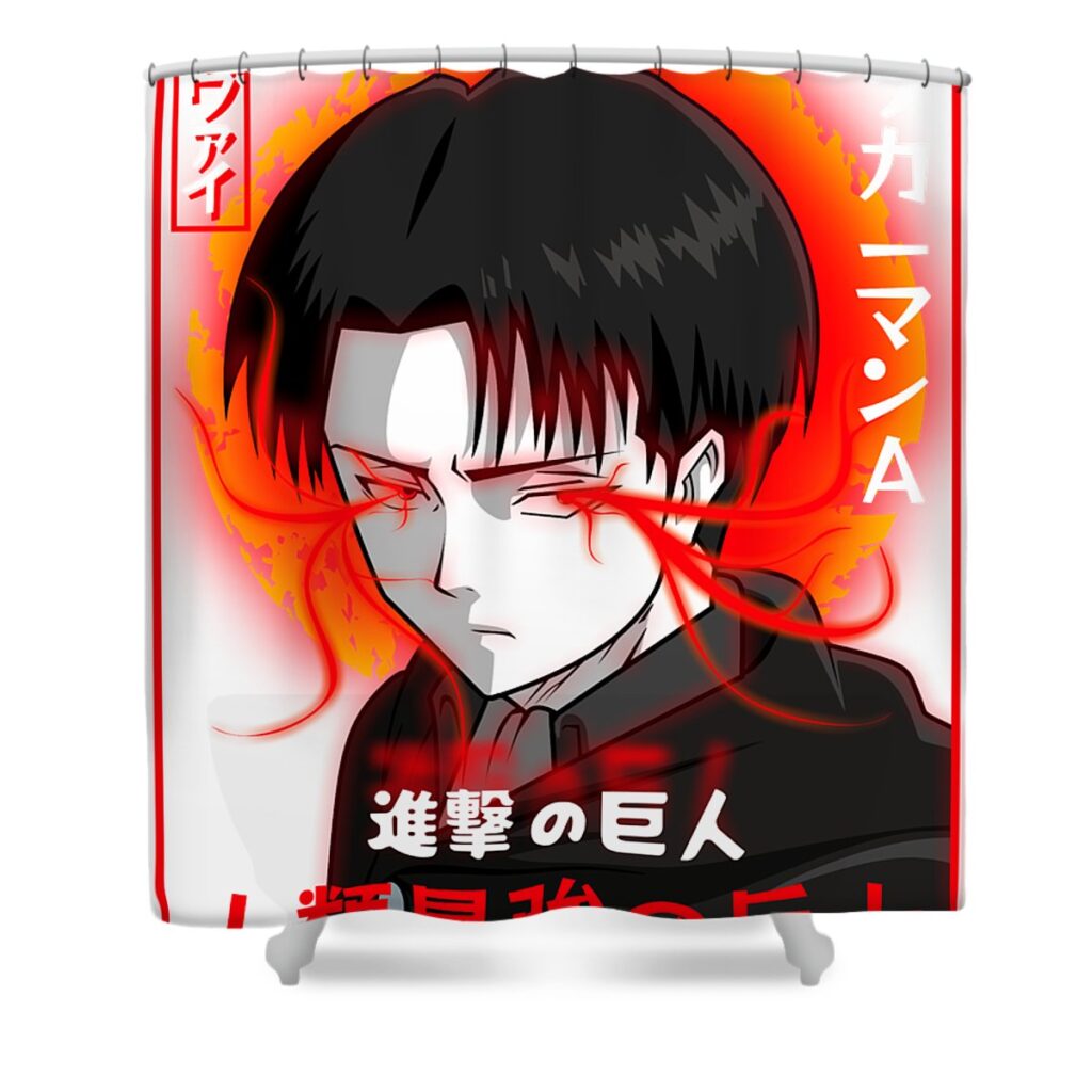levi ackerman iqbal latif transparent - Anime Shower Curtains