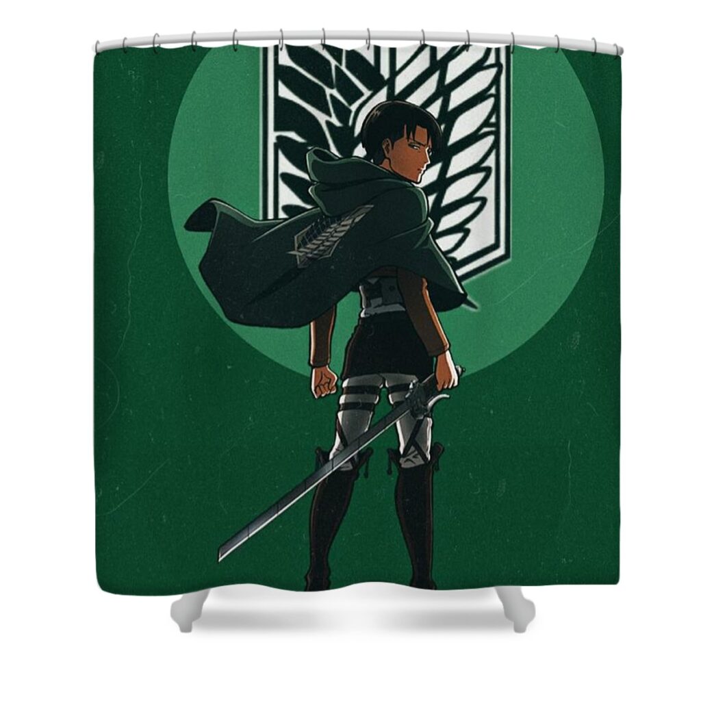 levi attack on titan aranya sharma - Anime Shower Curtains