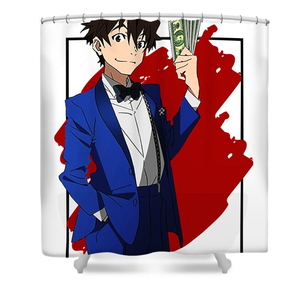 men women edamura makoto great pretender distressed jujutsu kaisen unisex douxie grimo transparent - Anime Shower Curtains