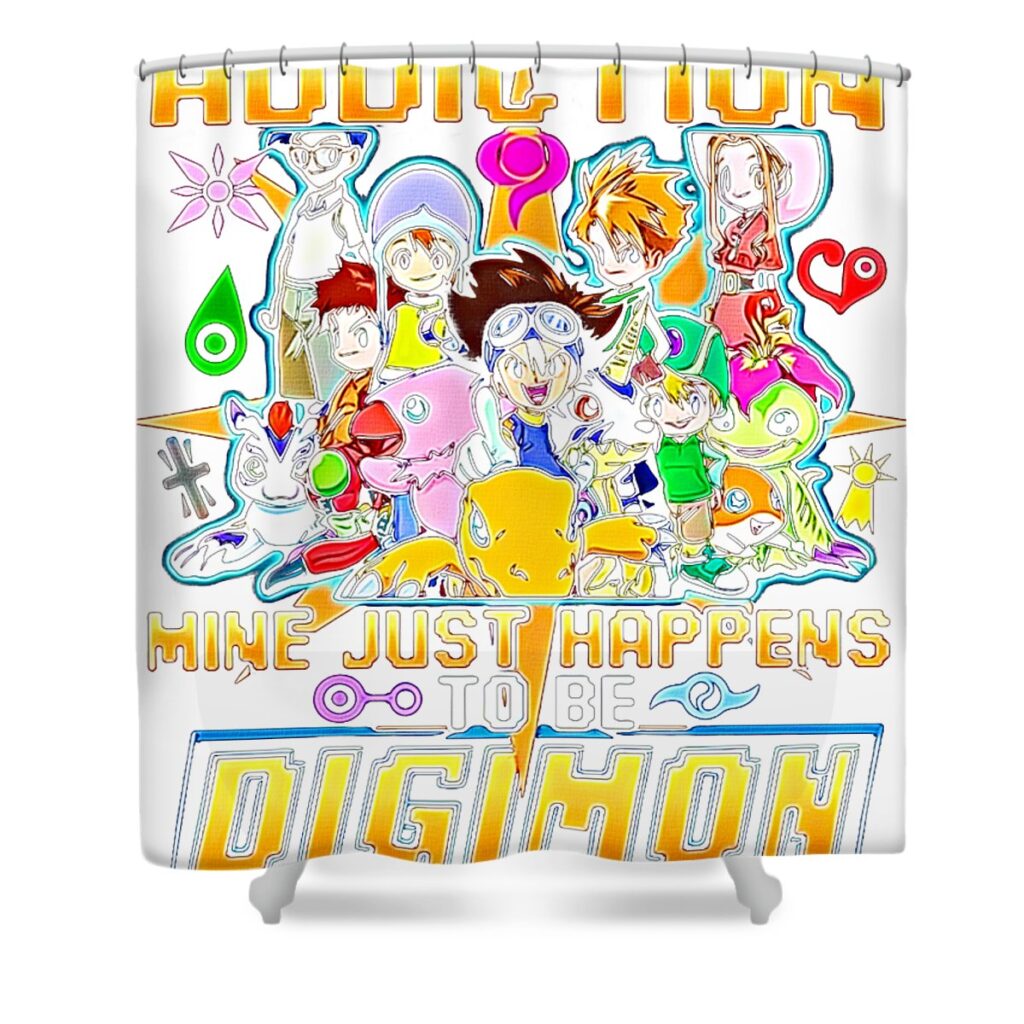mine just happens to be digimon adventure anime art transparent - Anime Shower Curtains