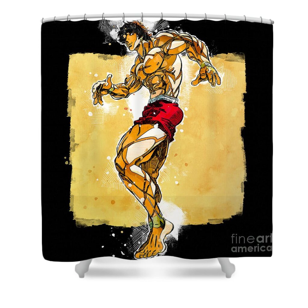 mo5874 character baki 2018 movie poster joanie marvin - Anime Shower Curtains