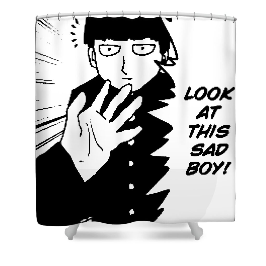 mob psycho 100 philip m evans transparent - Anime Shower Curtains