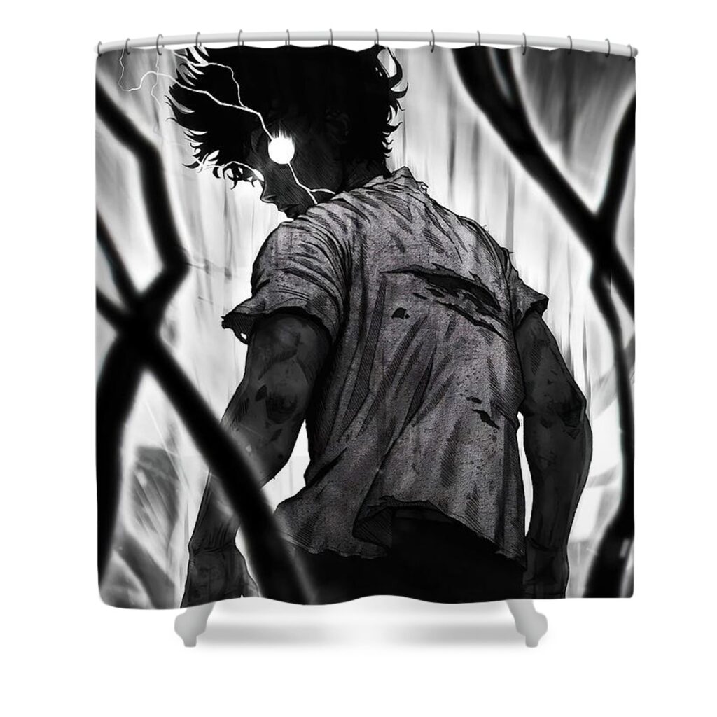 mob psycho 100 poster goat girl girl pauline roberts - Anime Shower Curtains