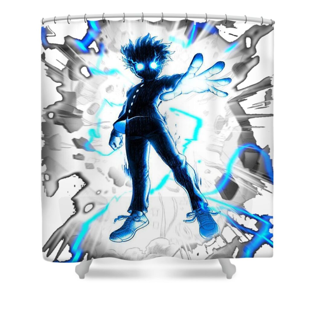 mob psycho 100 rgnightmare transparent - Anime Shower Curtains