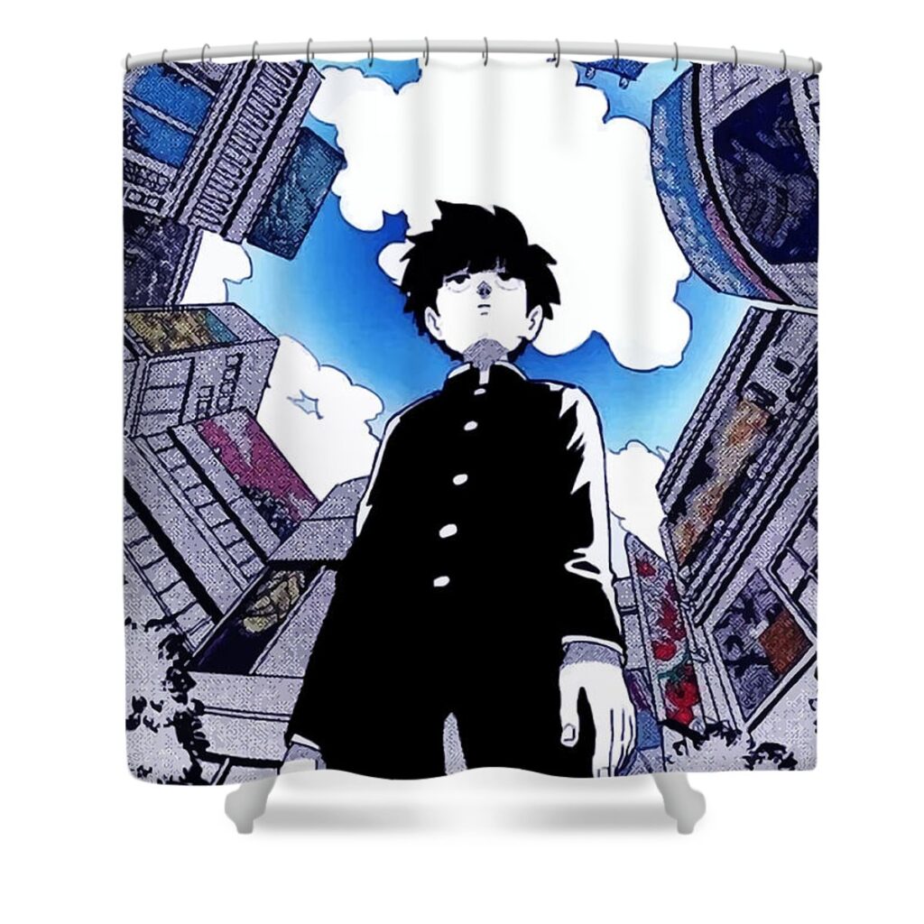 mob psycho poster max georgia - Anime Shower Curtains