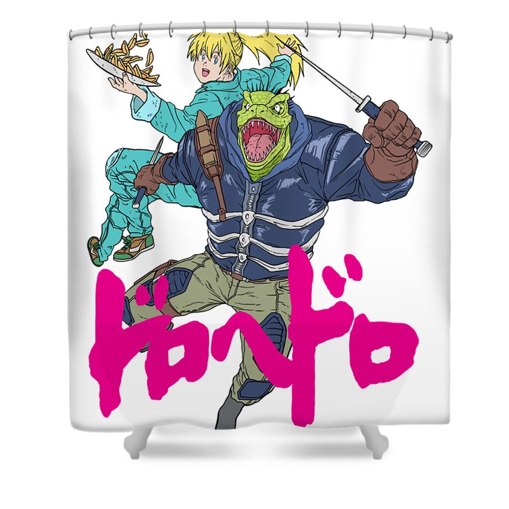 more then awesome lizard warrior lotus leafal transparent - Anime Shower Curtains