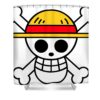 mugiwara jolly roger one piece alexia chapuis transparent - Anime Shower Curtains
