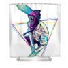 navy chainsaw man denji anime video game transparent - Anime Shower Curtains