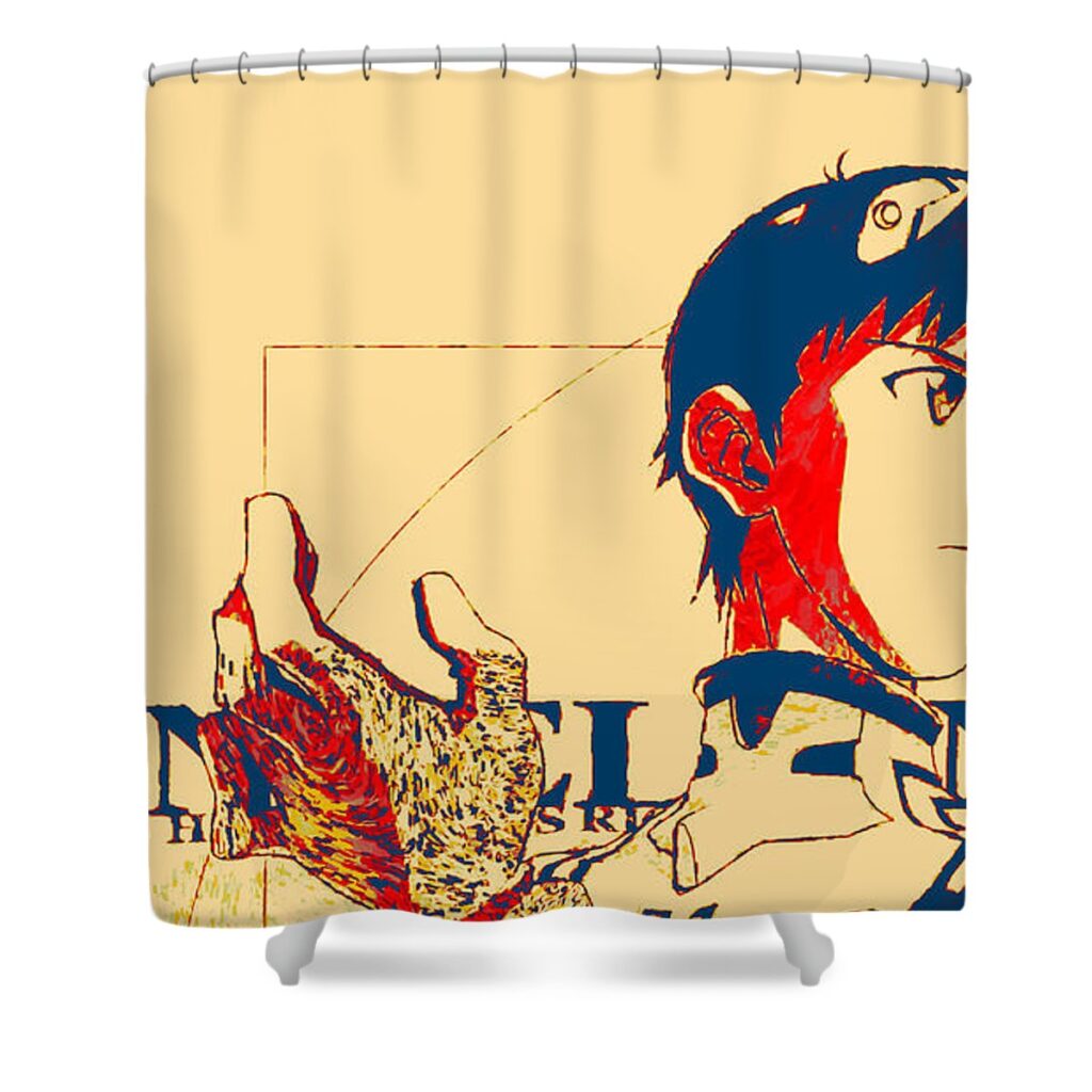 neon genesis evangelion lora battle - Anime Shower Curtains