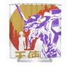 neon genesis evangelion retro vintage bung diem vo transparent - Anime Shower Curtains