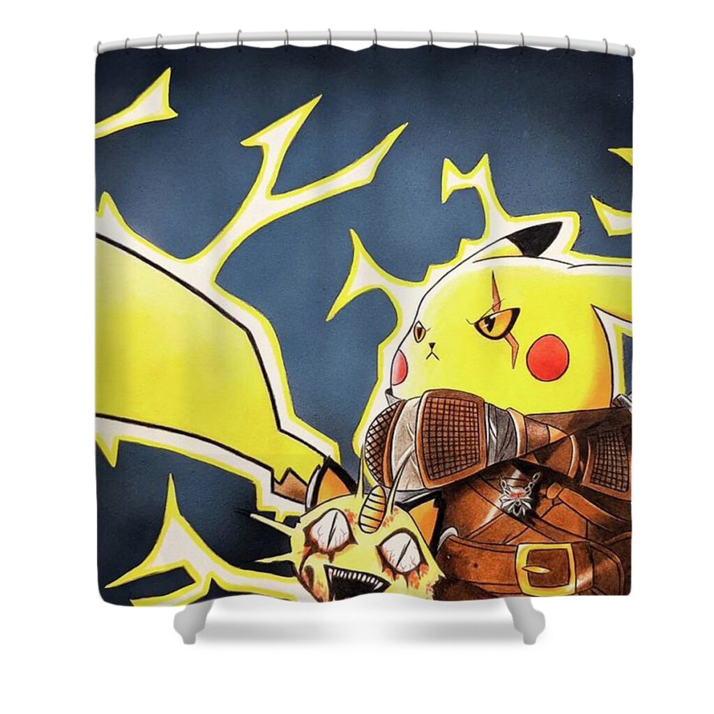 pikachu of rivia jpw artist - Anime Shower Curtains
