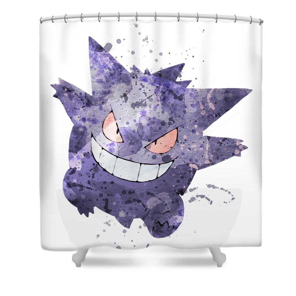 pokemon gengar watercolor mihaela pater transparent - Anime Shower Curtains