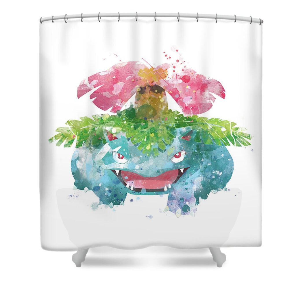 pokemon venusaur monn print - Anime Shower Curtains