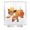 pokemon vulpix watercolor mihaela pater transparent - Anime Shower Curtains