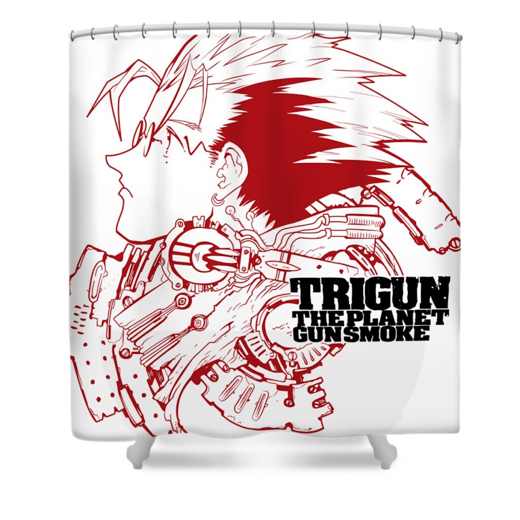 precious life trigun headretro wave inny shop transparent - Anime Shower Curtains