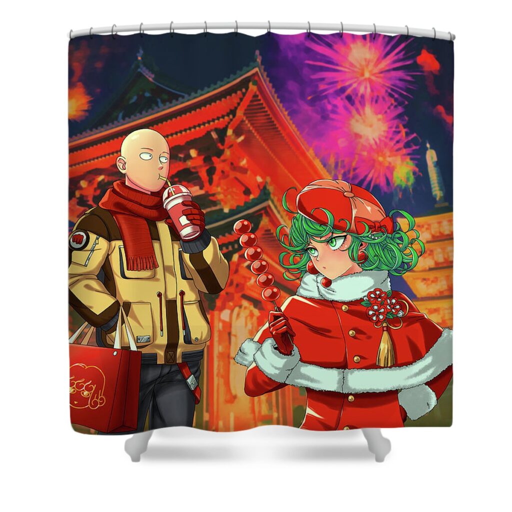 punch teddie stibbs - Anime Shower Curtains