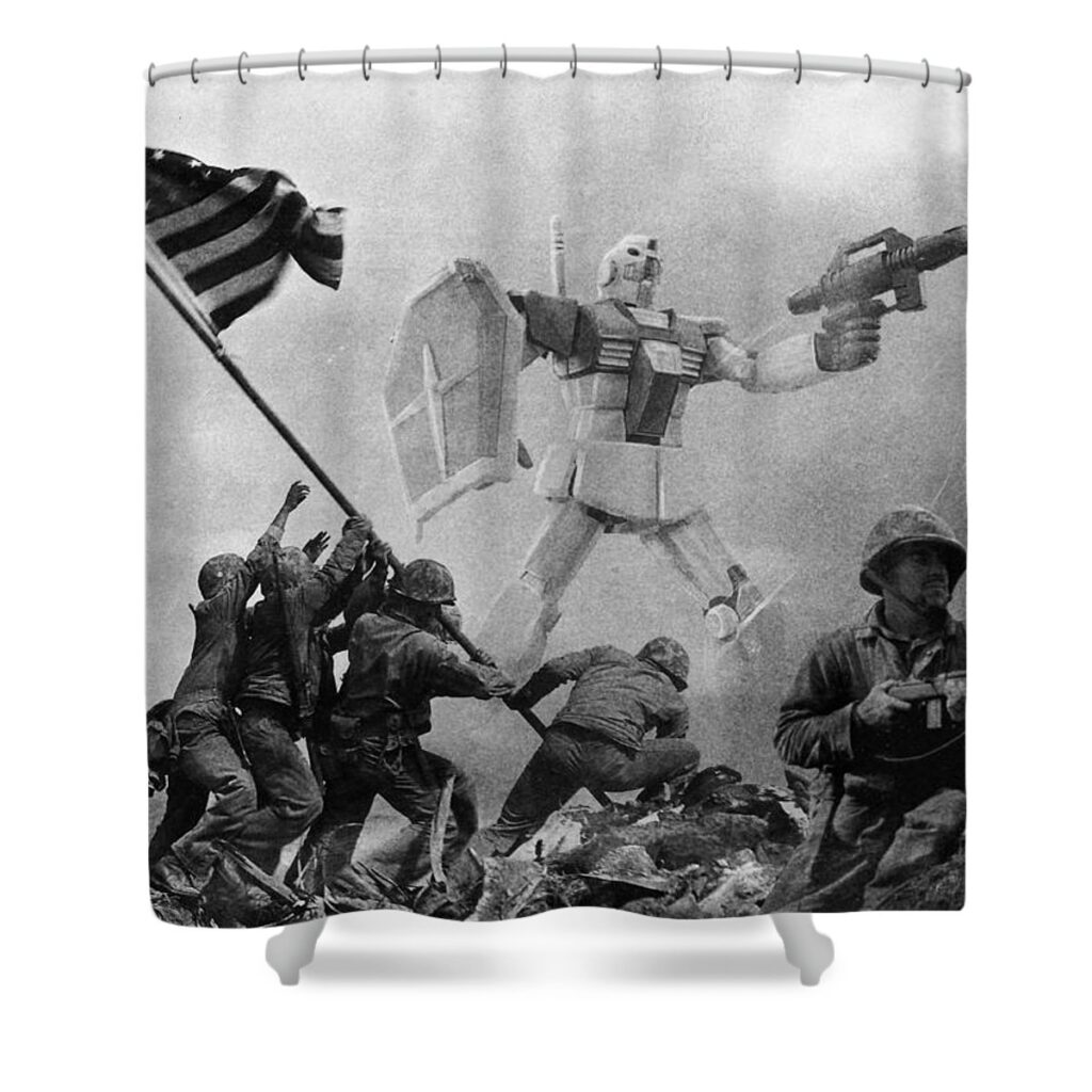 raising the flag on iwo jima andrea gatti - Anime Shower Curtains