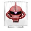 red zaku head andrea gatti transparent - Anime Shower Curtains