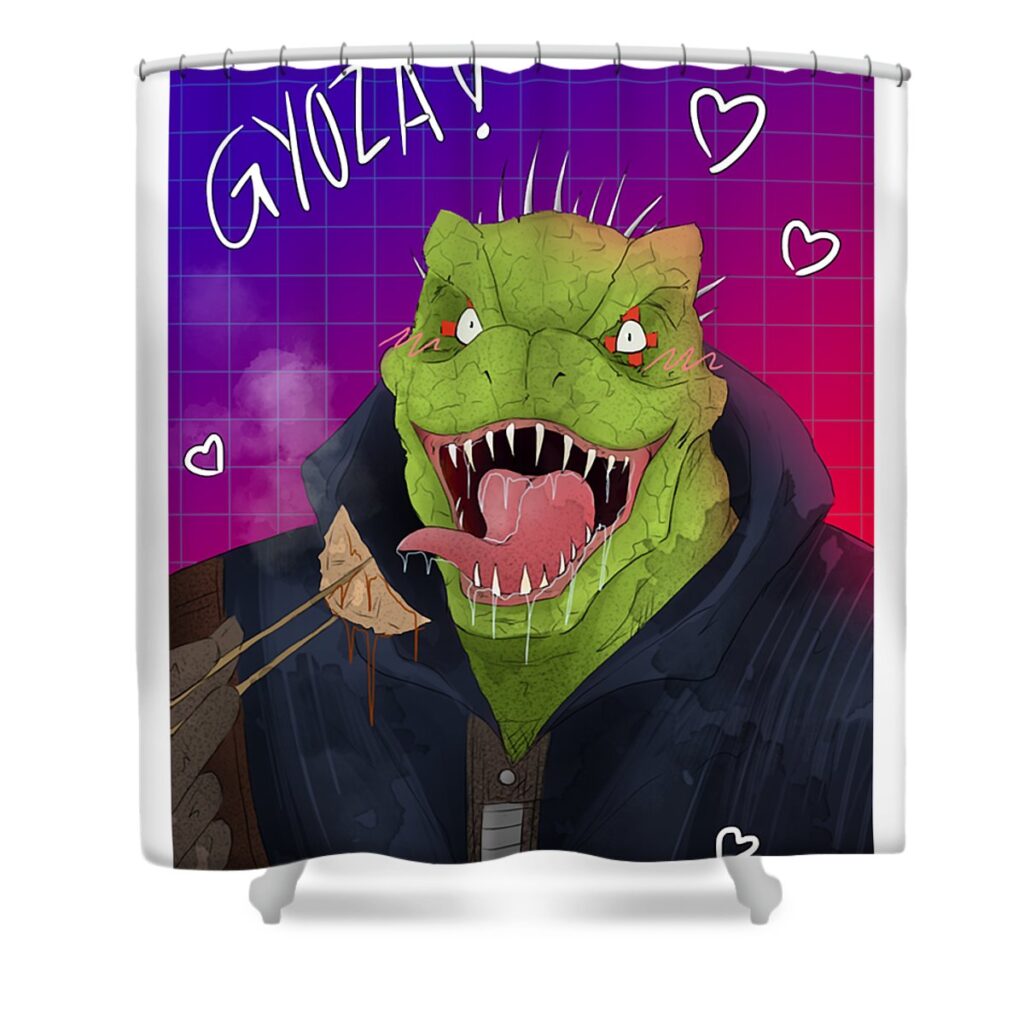 retro gyoza lotus leafal transparent - Anime Shower Curtains